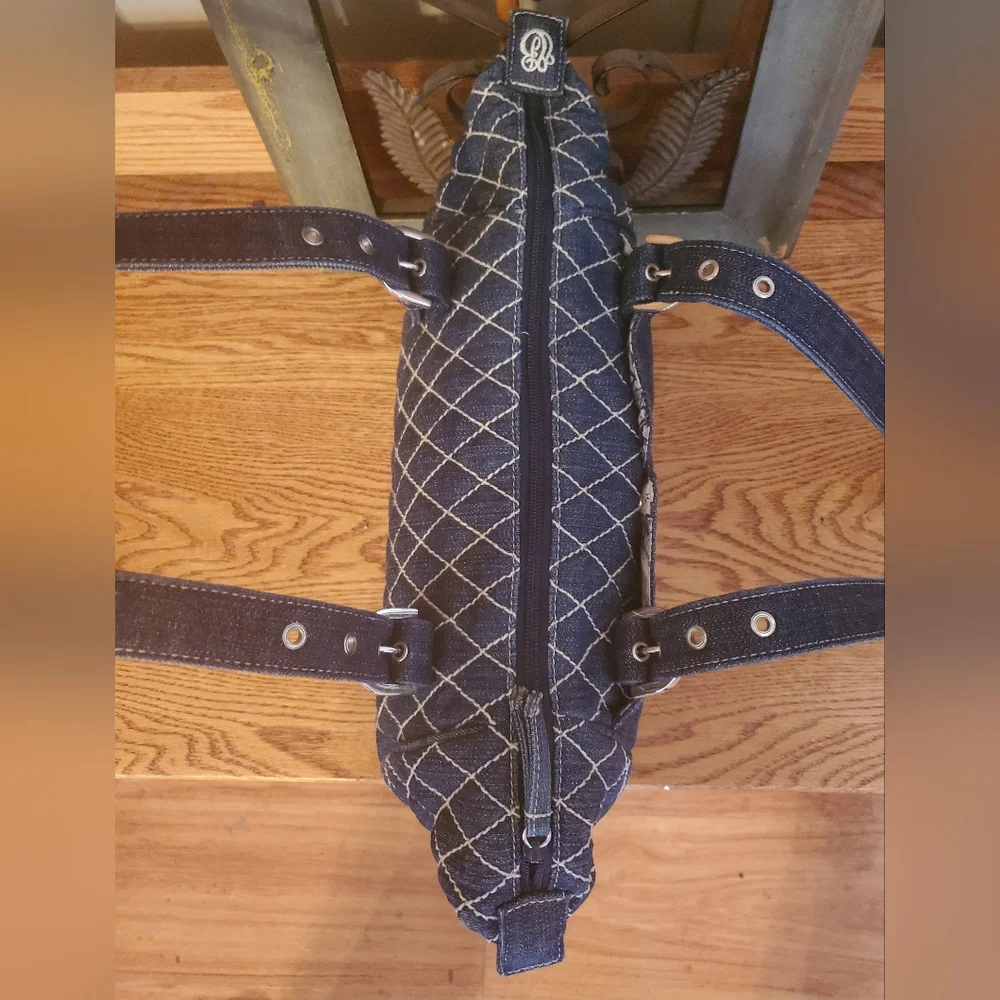 Vera Bradley Blue Denim Quilted Stitched Shoulder Bag